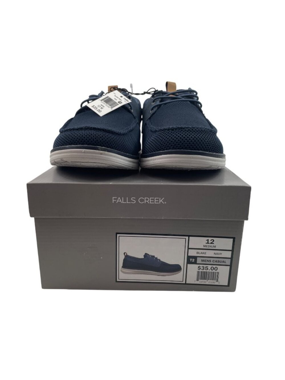 Falls Creek Blake Mens Size 12M Navy Blue Lace Up Casual Shoes Loafers - Picture 3 of 12